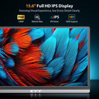 KYY Portable Monitor 15.6" 1080P Computer Monitor Screen Extender w/Cover