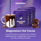 MoonBrew Nighttime Magnesium Hot Cocoa, Natural Sleep Aid Drink Mix for Adults, 3-Pack - Calming Melatonin-Free Sleep Support - Sleepy Hot Chocolate Powder with L-Theanine, Chamomile & Zinc Glycinate