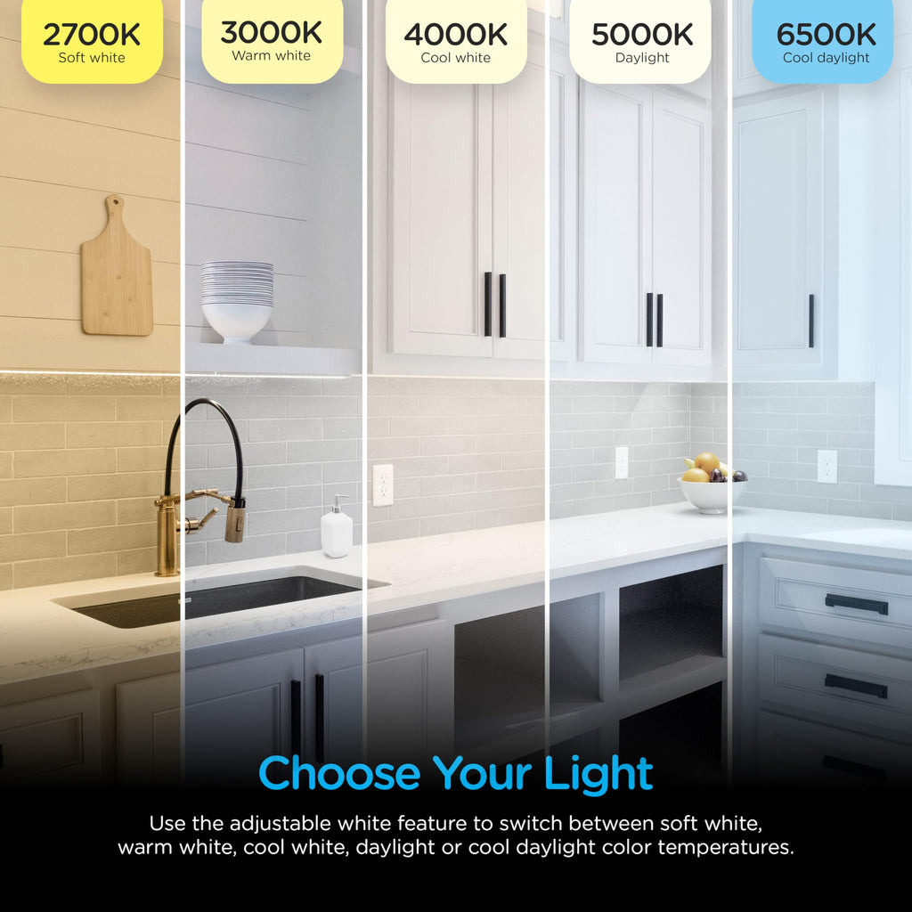 Enbrighten 36 inch Plug-in Under Cabinet Lights, 2386 Lumens, Five White Settings from (2700K-6500K), Full Range Dimmable, One-Touch Sync Control, Linkable Under Counter Lights for Kitchen 82788-T1