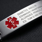 Custom Engraved Medical Alert Bracelet for Men and Women, Titanium Steel