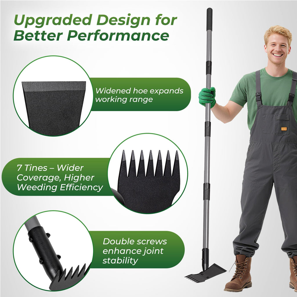 Walensee 2-in-1 Weed Puller Tool and Garden Hoe, Long Handle Weed Rake