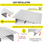 Door Threshold Ramp 3" Rise Door Ramp Aluminum Entry Ramp or Doorways Rated 800 lbs Load Capacity forWheelchair Scooters Power Chairs Walkers Metallic