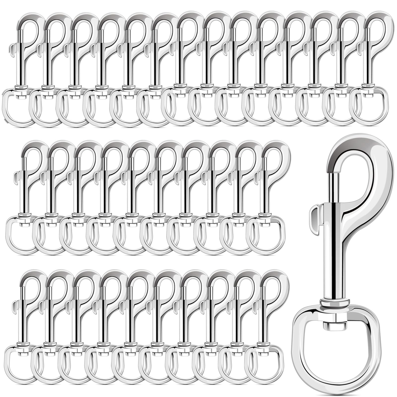 ERKOON 3.5 Inch Swivel Eye Bolt Snap Hooks 154Lbs Load Capacity Zinc Alloy Single Ended Flag Clips Heavy Duty Trigger Bolt Hooks