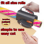 PERFYCUT Wrapping Paper Cutter with 3 Replaceable Blade Sets for Birthday Paper Gift Wrapping Paper Roll Cutter and Christmas Wrapping Paper Cutter Tool Tube Holder Slidding Slicing.