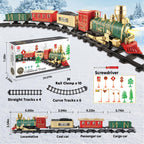 JQ JUQU Electric Train Set for Kids Ages 3-8, Battery Operated Toy Train with Lights and Sounds, 3 Cars and 10 Tracks for Christmas and Year Round Play