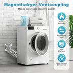 Magnetic Dryer Vent Kit, Quick Connect for 4" Dryers, Save 4–6 Inches of Space, Strong Magnetic Hold, 3.3FT Hose, Airtight Seal & Reinforced Wall Connector