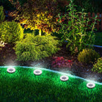 Joomer Solar Ground Lights, 4 Pack 8 LED Solar Lights Outdoor Waterproof IP68 Disc Light Landscape Lighting Garden Light for Patio Pathway Lawn Yard Driveway Walkway(White)