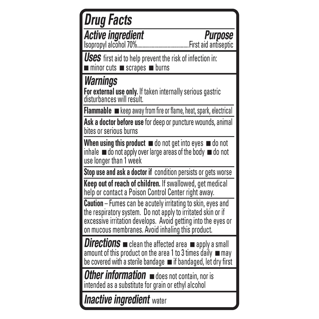 Amazon Basics 70% Isopropyl Alcohol First Aid Antiseptic for Treatment of Minor Cuts, Scrapes and Burns, Prevents Infection, Unscented, 32 fl oz, Pack of 6 (Previously Solimo)