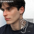 GEMQUEEN Moissanite ＆ G23 Implant Grade Titanium Flat Back Earrings 1CT
