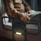 Bed Rails for Elderly Adults Safety, Elderly Assistance Products, Bed Rails for Seniors with Non-Slip Handles, Motion Sensor Light Fits King, Queen, Full, Twin (Compatible with Bed Frames 13.2"-19.7")