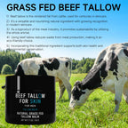 pekinly Beef Tallow for Skin, Beef Tallow Skin Care for Men, Mens Skincare Moisturizer for Face Neck Deeply Nourishing and Moisturizing, Tallow Face Moisturizer for Men