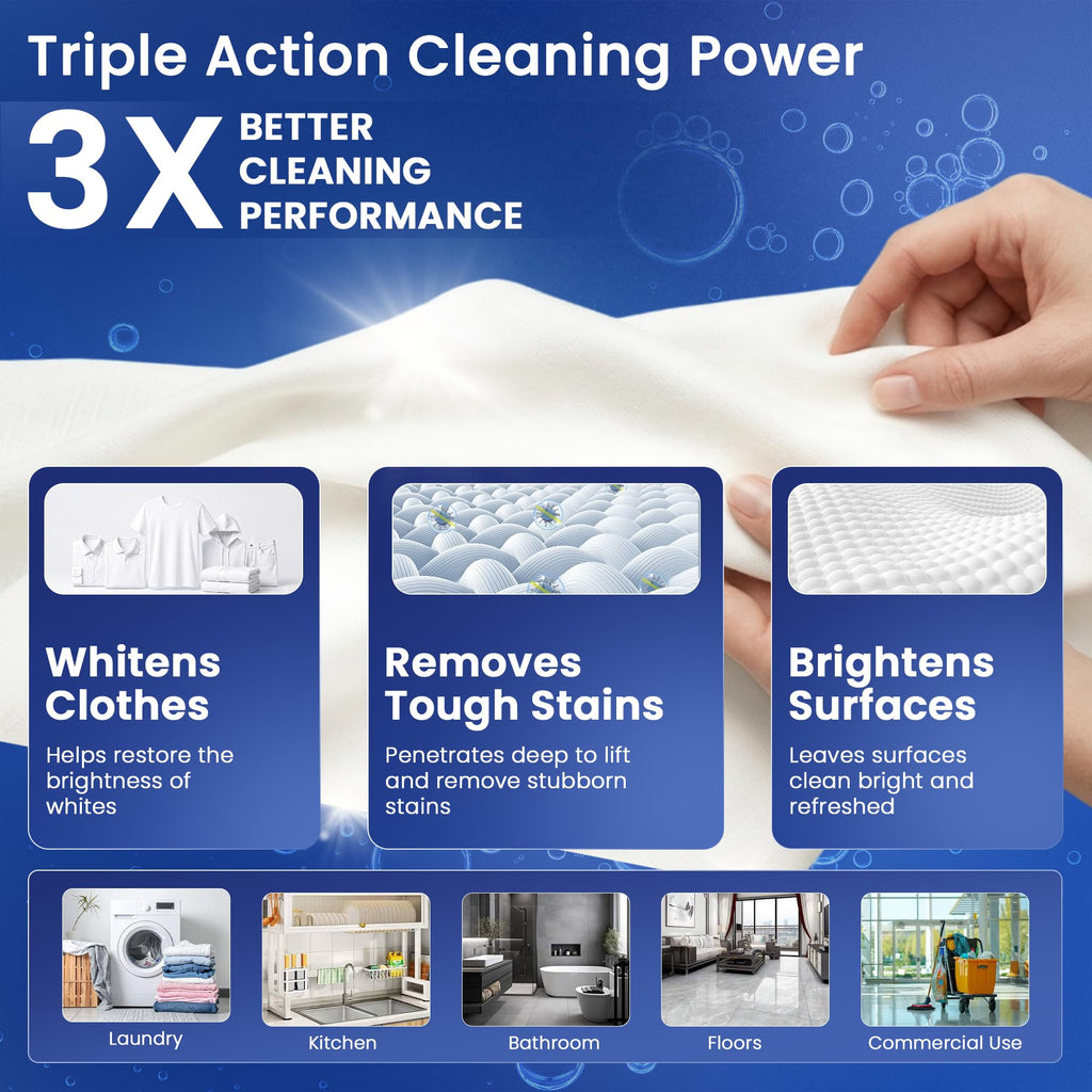 (6 Gallons) - Liquid Chlorine Bleach, for Laundry, Household and Commercial Cleaning, Multipurpose Cleaner, 1 Gallon Jugs. Ready to Use.