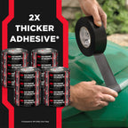 3M Extreme Strength Duct Tape 2830, 1.88 in x 30 yd, Double-Thick Adhesive, Heavy-Duty Waterproof Black Tape, Indoor/Outdoor Use, 12 Rolls