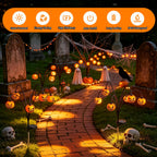 2 Pack Solar Halloween Lights Outdoor Decorations, Fall Pumpkin Lanterns