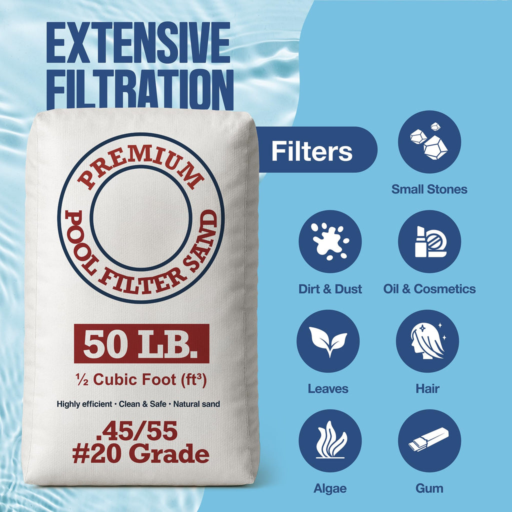 Play22 20 Grade Pool Filter Sand - Pool Sand, 50 Pound Bag Silica Sand ...