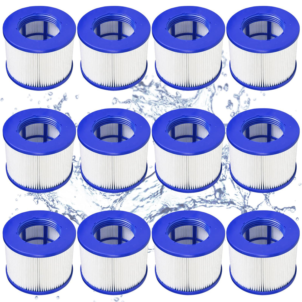 SLSM Screw-in Hot Tub Filter Cartridges Replacement for All RELXTIME, ALEKO, Wejoy, Aquaspa Spa,Clever Spa Filter,Threaded Filter for Inflatable Hot Tubs & Massage Pools (12 Pack)