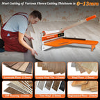 Laminate/Vinyl Floor Cutter with Extra Blade for Work Efficiently,13“ Vinyl Plank Cutter with Wheel - Just 1 Step Meet Angle&Length Cutting, Flooring Tools-Cuts LVP, Engineer Wood, VCT, SPC, WPC.