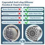 FEELSO Filtered Shower Head with Handheld, High Pressure 4 Spray Showerhead with Filters & Upgraded Anti-clog Nozzles for Hard Water -Remove Chlorine, Reduce Dry Itchy Skin -ON/OFF Switch