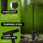 CKG Metal Detecting Shovel Digging Tool with Double Serrated Blade – Heavy Duty Digger Garden Root Cutter T-Handle Spade Professional Metal Detector Accessories