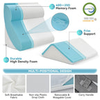 Kingfun 4PCS Orthopedic Bed Wedge Pillow Set for Headboard, Post Surgery Memory Foam Support Pillows for Back, Neck and Leg Pain Relief, Adjustable Triangle Pillow - Acid Reflux, Anti Snoring & GERD