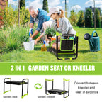 10.9in Wide Foldable Garden Kneeler and Seat, Heavy Duty with Thick Pad