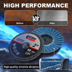 HOMO FABER 50 PCS 2 Inch Flap Discs for Die Grinder with 1/4" Holder | 36/60/80/120 Grit Roll Lock Sanding Discs | Surface Prep, Stripping, Grinding, Polishing, Deburring, Rust & Paint Removal
