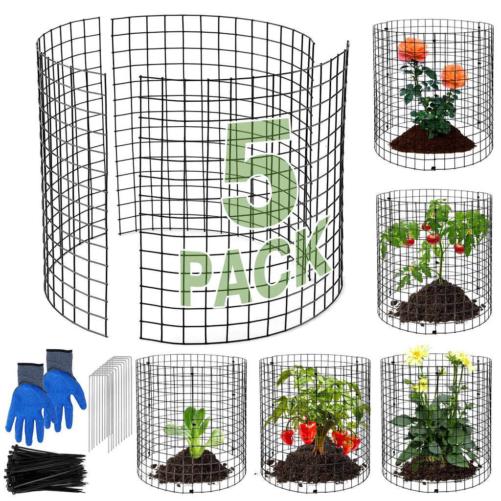 Mwellewm 15Pcs Plant Protectors from Animals Metal Plant Cages for Outdoor Plants Plant Cage & Supports Keep Animal Out Garden Wire Mesh Protection from Rabbit Chicken Squirrel Tree Flower