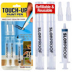 Slobproof Refillable Touch-Up Paint Pen, Mess-Free, Reusable Wall Paint Repair Tool, Precise Application, DIY Home Improvement, Furniture, Arts and Crafts, Patented Design, Easy Storage, Pack of 2