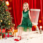 LAURMOSA Heels for Girls Closed Toe Red Dress Shoes Low Heel Block Pumps Platform Shoes Dorothy Halloween Christmas Party High Heel Chunky Wedding for Toddler Little Big Kids(L1012Red 4)