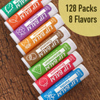 YesBes 128 Pack Lip Balm, Natural Lip Balm Bulk with Vitamin E and Coconut Oil, Moisturizing Lip Balms for Dry Cracked Lips, Lip Balms for Valentines Gifts Stocking Stuffers - 8 Flavors
