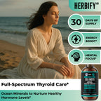 Thyroid Support Supplement with Sea Moss, Bladderwrack, Ashwagandha, Black Seed & Burdock Root - Natural Iodine for Healthy Thyroid Function, Energy & Metabolism - Grape Flavor, 2 Fl Oz, Made in USA