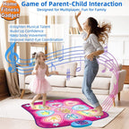 SUNLIN Dance Mat for Girls Ages 3-8, Interactive Dancing Game Pad, Pink
