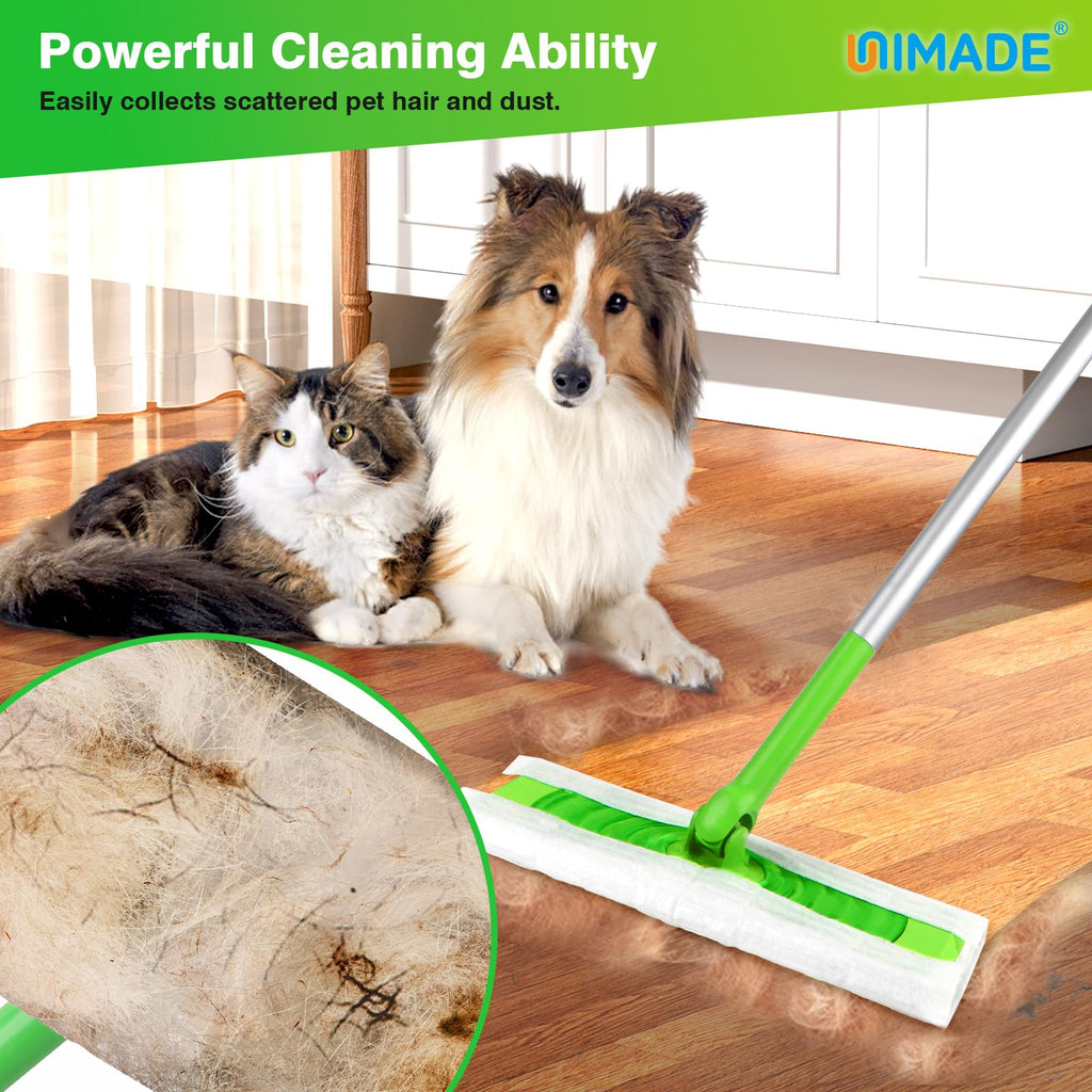 UNIMADE Dry Sweeping Cloths, 180 Count Mop Refill Compatible with Swiffer Sweeper - Disposable Duster Refills Mops for Cleaning Hardwood Floor Dust
