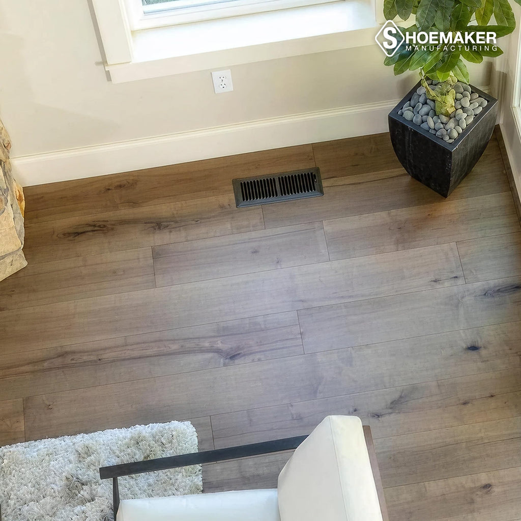 Shoemaker 4x12 Floor Register – Storm Gray Heavy Duty Metal Floor Vent Cover for Home Floors - Premium Forced Air Vent Covers