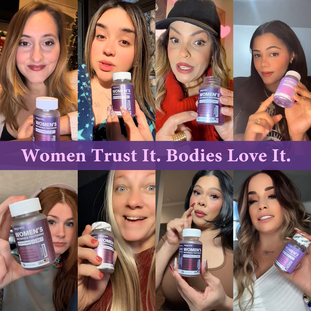 MEGNETA Vaginal Moisturizer, Kacip Fatimah 1,000mg & Manjakni 200mg for Female Health, Slippery Elm for Women, Vegan, 120 Capsules