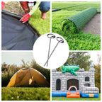 FEED GARDEN Heavy Duty Landscape Fabric Pins 8 Gauge 120 Pack with Pick Hook, 6 Inch Galvanized Round Head Garden Stakes for Weed Barrier Fabric, Turf, Sod, Tent, Garden Edging & Hard Soil