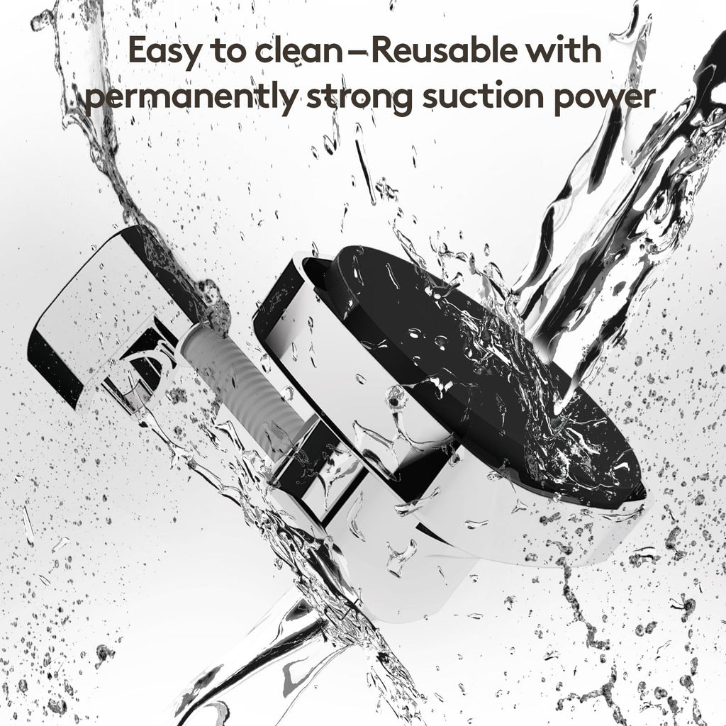 FERCOSEN 360° Swivel Shower Head Holder with Suction Cup | 10kg Load Capacity, Tool-Free Installation in Seconds | Removable and Rust-Resistant Shower Bracket with Storage Hook (White)
