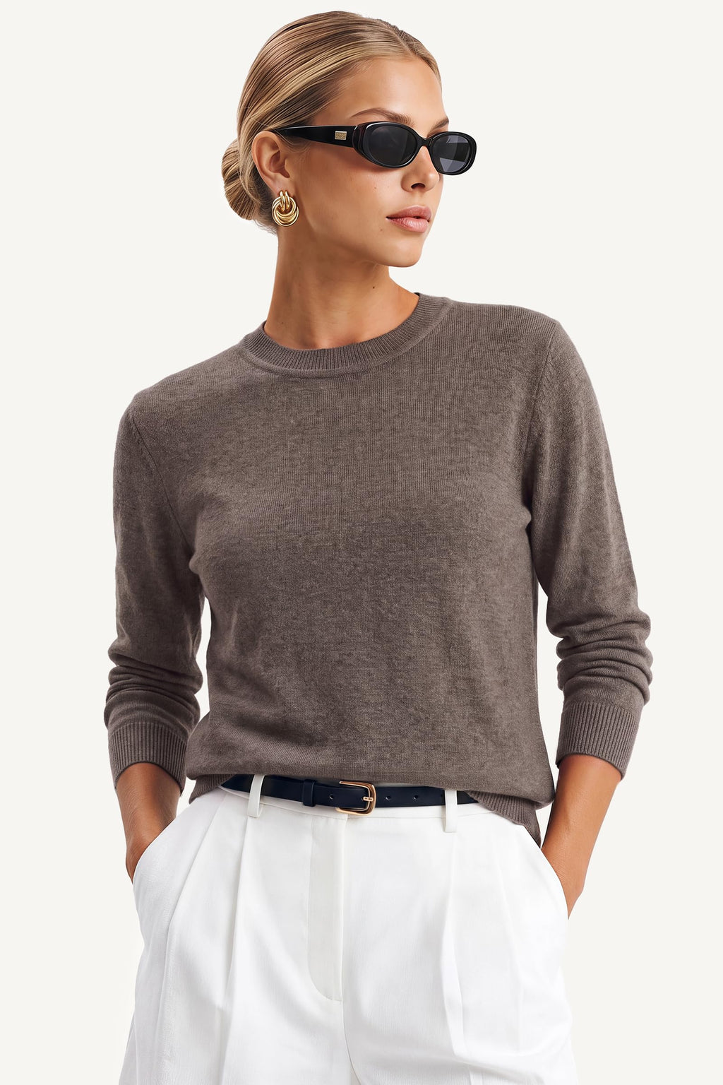 Arach&Cloz Womens Fashion Trendy Tops Winter Halloween Outfits Coffee L