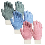 MIG4U 3 Pairs Microfiber Dusting Gloves, House Cleaning Glove for Blinds, Plants, Windows, Shutters, Furniture, Car Interior, Reusable Lint-Free Mitt, S/M