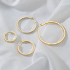 Aidomiya 14K Gold Hoop Earrings for Women 14K Gold Earrings for Women Gold Hoop Earring for Womens Hoops Understated Elegance with Smooth Lines Hoops Earring for Womens 20/25/30/40mm (30mm)