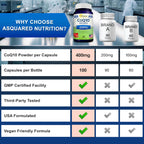 aSquared Nutrition CoQ10 (400mg Max Strength, 100 Veggie Capsules) - High Absorption Coenzyme Q10 Powder - Ubiquinone Supplement Pills, Extra Antioxidant CO Q-10 Enzyme Vitamin Tablets, Coq 10 400 mg