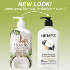 Hempz Body Lotion Moisturizer - White Gardenia & Coconut Palm - Daily Moisturizing Cream, Shea Butter, Coconut Oil - Skin Care Products, All Natural Hemp Seed Oil - 17 Fl Oz