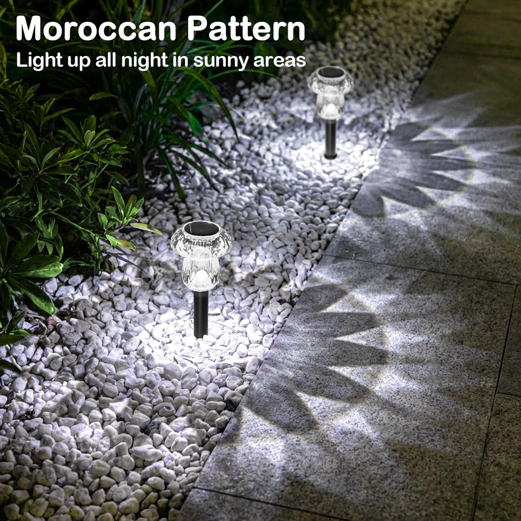 Gorrzai Solar Pathway Lights Outdoor 16 Pack Mushroom Garden Lights Waterproof Solar Powered Yard Lighting for Landscape, Driveway, Path, Walkway, Patio, Outside Garden Decorations, 6000K Cold White