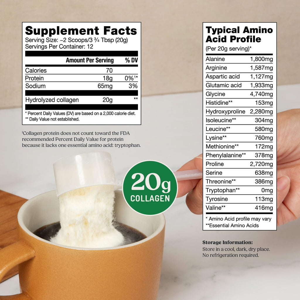 Bulletproof Collagen 18g Protein Powder, 8.5 oz, Unflavored