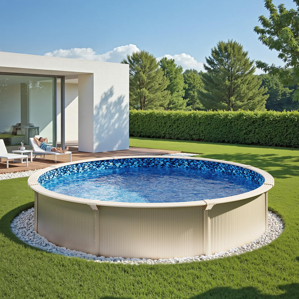 VEVOR 18-ft Round Above Ground Pool Liner, Overlap Pool Liners, Standard Gauge Vinyl, 48-to-54inch Wall Height, Designed for Steel Sided Above-Ground Swimming Pools