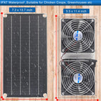 AntPay Solar Powered Fan Kit, IPX7 Weatherproof Dual Fan, Solar Exhaust Intake Cooling Ventilation for Chicken Coop,Greenhouse,Shed,Pet House,Outside with 11Ft/3.5m