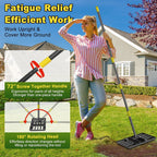 Lawn Leveling Rake, Heavy Duty 17" x 10" Stainless Steel Lawn Leveler for Soil Dirt Leveling Spreading,72" Adjustable Long Handle,Golf Field,Lawn,Tight Spot Landscaping Tool,Ground Leveler for Yard
