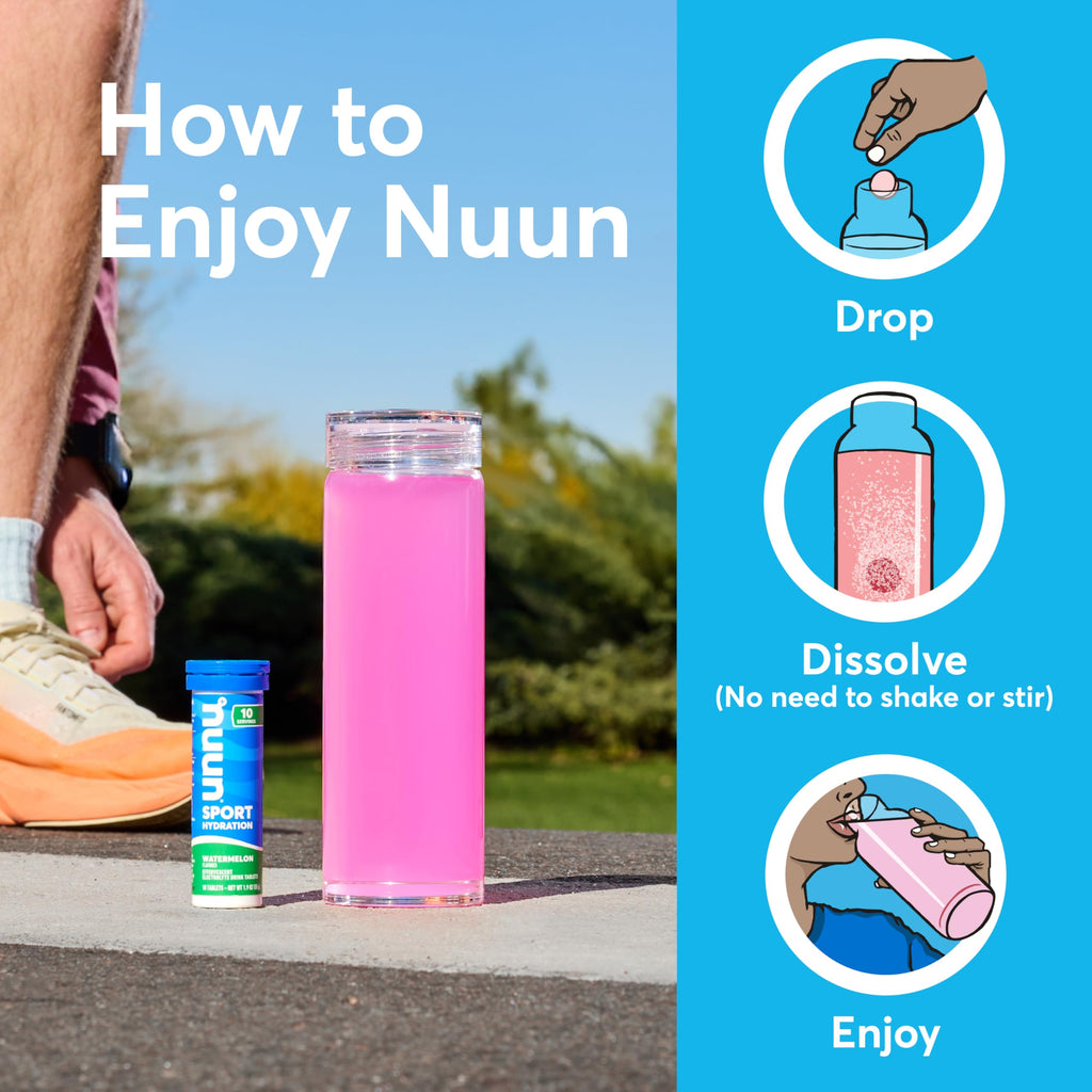 Nuun Sport Electrolyte Tablets, GF & Vegan, Strawberry Lemonade, 4 Pack