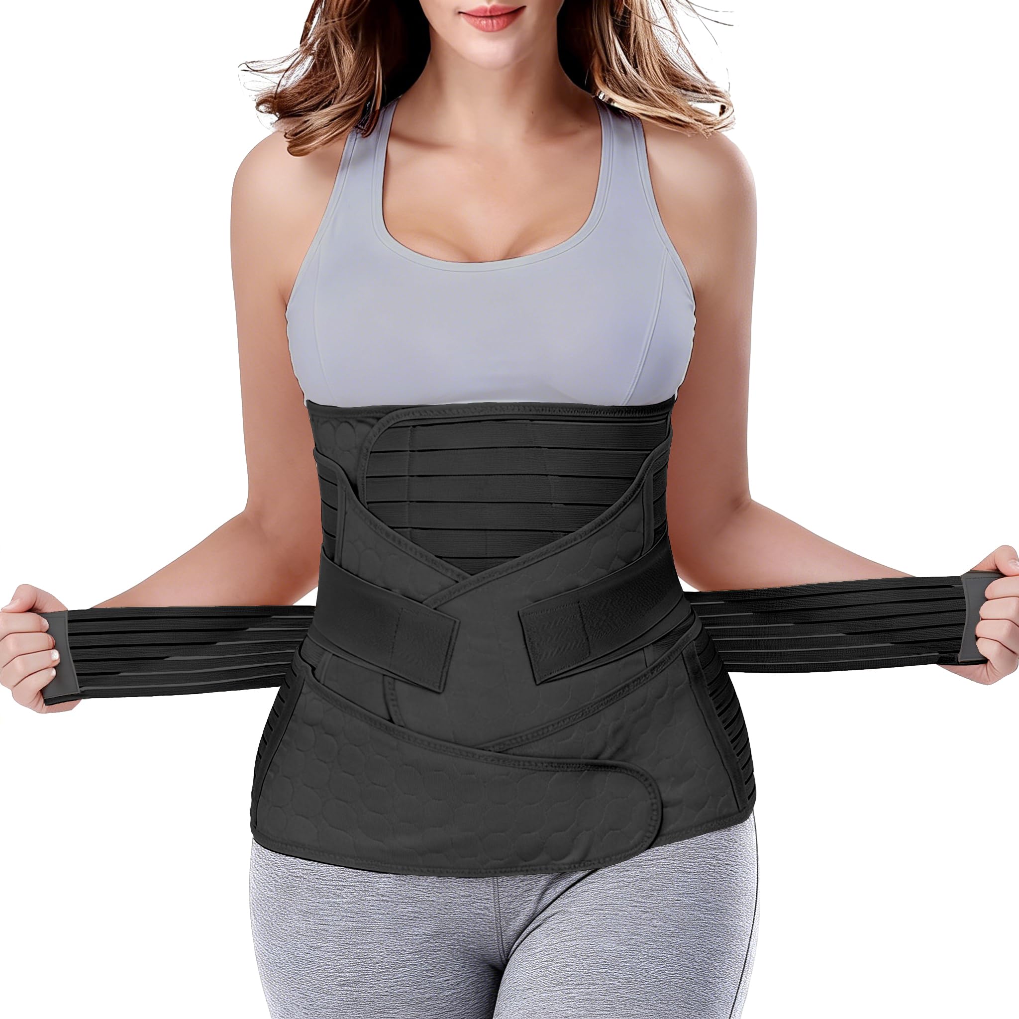 ChongErfei 3 in 1 Waist Cincher (XL/Plus Size, Black)