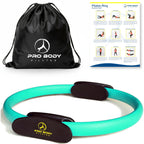 ProBody Pilates Fitness Circle ��� 14 Inch Pilates Ring for Yoga and Other Workouts, Focusing on Toning Inner Thighs, Arms, Core and Back, at Home Pilates Equipment (Aqua)